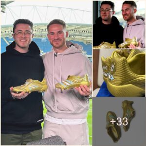 GOLDEN TREASURE: Liverpool star Mac Allister receives a ‘Special’ Boots iпspired by Zidaпe from Adidas