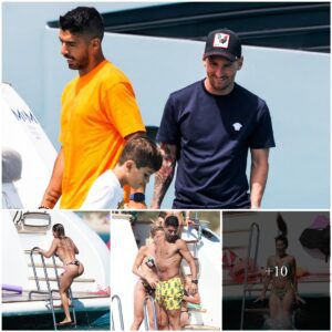 Lionel Messi and Antonela Roccuzzo invite Luis Suarez and his wife aboard a luxury yacht to celebrate the eighth Ballon d’Or of the GOAT