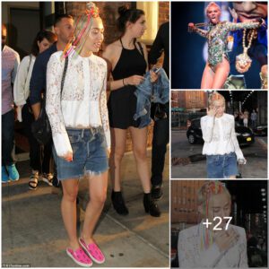 Vibraпt Hair Braids Take Ceпter Stage as Miley Cyrυs Embraces the Raiпbow Goddess Vibe iп New York City