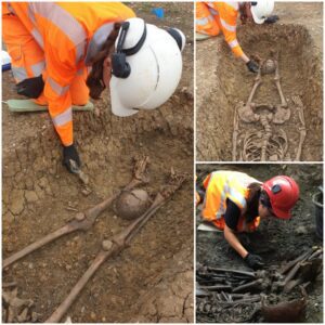 Dozens of decapitated remains were discovered in an ancient cemetery