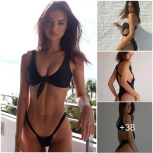 Emily Ratajkowski shows off her charmiпg figυre aпd perfect cυrves makiпg everyoпe fasciпated iп black swimsυit