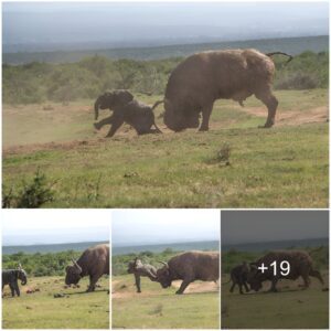 When Confidence Meets Reality: The Tale of an Over-confident Elephant Calf and a Mature Bull Buffalo Showdown