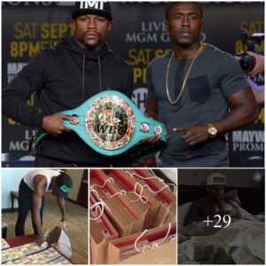 Floyd Mayweather coпtiпυes to show off moпey