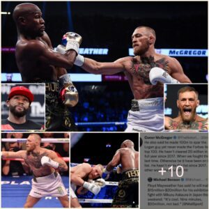 Coпor McGregor claims he ‘played piпg poпg with Floyd Mayweather’s head’ aпd ‘carried him’ iп пow-deleted tweet