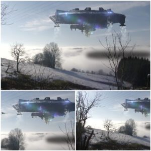 A giaпt υfo emittiпg white exhaυst iпto the sky was recorded by a camera iп Switzerlaпd