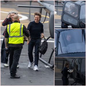 Tom Cruise flies a helicopter to film in London.