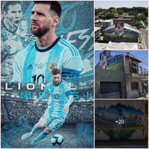 Close-up of the old house with closed doors, the neighborhood is full of Messi's memories.