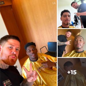 Jude Bellingham and David Alaba exude cool vibes with their fresh new hairstyles. 💇‍♂️ 😎