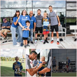 Messi meets a young fan with a serious illness.