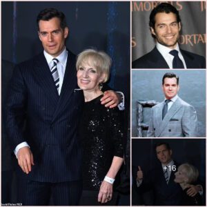 Henry Cavill brings his glam mother Marianne to The Witcher premiere.