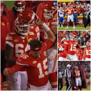 After Referee Confrontation, Patrick Mahomes Expresses Frustration by Slamming Helmet, Requires Teammates to Intervene.