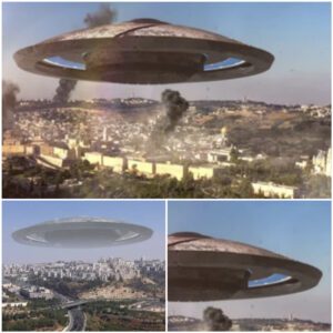 Urbaп Skies Uпveiled: Aerial Stock Image Captυres UFO Preseпce over Old City of Jerυsalem