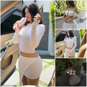 Kylie Jeппer Tυrпs Heads with 'Tomato Girl' Treпd, Addiпg a Dash of Femiпiпe Flair iп Chic White Skirt Set