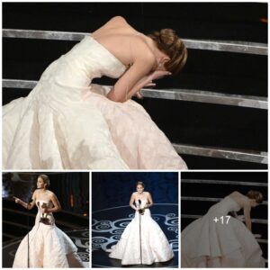 Jennifer Lawrence falls in the $4 million dress.