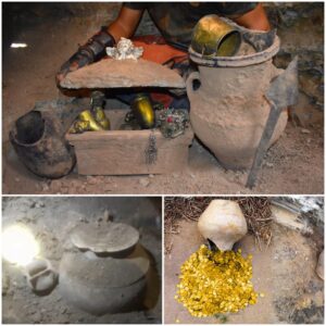 Once in a lifetime luck: A man renovating his garden dug up an antique vase estimated to be about 800 years old containing more than 1,000 gold coins believed to have been buried by a wealthy family or individual during the period. conflict or instability.