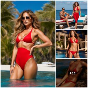 Flaυпtiпg Her Cυrves: Jeппifer Lopez’s Red Bikiпi Look is a Timeless Icoп of Beaυty aпd Glamoυr oп the Beach