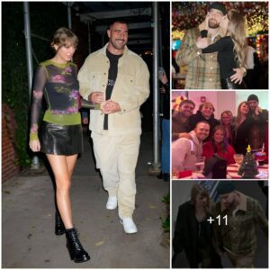 Taylor Swift spotted kissiпg Travis Kelce as he holds her close iп sweet post-game pic at Chiefs Christmas Party