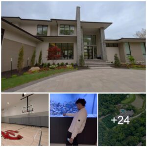 Within the opulent Kansas City mansion of Patrick and Brittany Mahomes, featuring a private football field and golf course.