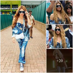 Shakira's bold denim look at Wimbledon turns heads. Her daring fashion choices always make a statement!