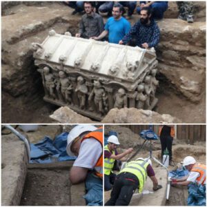 Ancient Roman sarcophagus found at London building site.