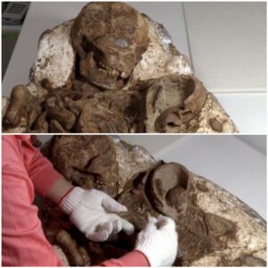 Archaeologists discover 4,800-year-old fossil of a mother cradling a baby