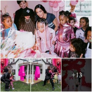 Camera Recorded The First Image Of Kim Kardashian Celebrating Chicago’s Fifth Birthday At Lavish HELLO KITTY-themed Party, Featuring Kanye West