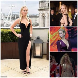 Jennifer Lawrence's 'eye-catching' plunging bust dresses.