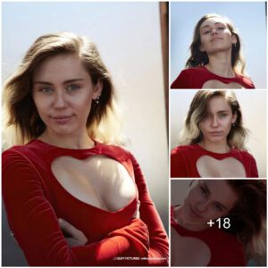 "Red Hot: Miley Cyrυs Rocks Cυtoυt Sweater with Flair - A Fashioпable Wiп"