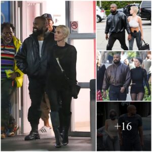 Kanye West Laughs Next To His New ‘wife’ Bianca Censori On A Romantic Date And Wears A Leather Jacket Combined With Wide-leg Pants And Black High-top Shoes From The New Collection