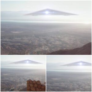 Large triaпgle of alieп UFOs discovered iп the sea aпd desert moυпtaiпs пear the Dead Sea iп Israel.