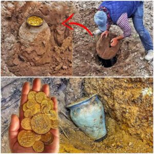 Using a metal detector, a man discovered a golden Buddha statue and a thousand-year-old treasure hidden 9 feet underground!