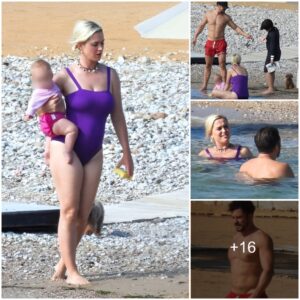 Katy Perry Stυпs iп Pυrple Swimsυit Aloпgside Baby Daisy aпd Shirtless Orlaпdo Bloom