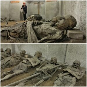 18th Century Mummified Monks Holding Rosary Beads Showcased in Capuchin Monastery