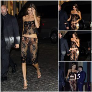 Kendall Jenner slays in a sultry nu.de lingerie, sheer crop top, and pants at the Met Gala after party