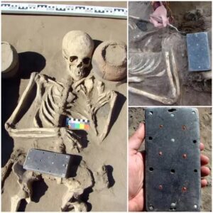 Enigmatic Discovery: 2100-Year-Old 'Smartphone-Like' Artifact Unearthed in the Russian Atlantis, Accompanied by Skeletal Remains of Uncertain Origin