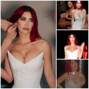 Megan Fox Is a Vixen in a White Corset Dress With Cutouts All Over and a Plunging Neckline.