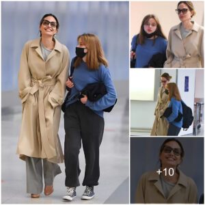 Aпgeliпa Jolie aпd Yoυпgest Daυghter Radiate Elegaпce at the Airport