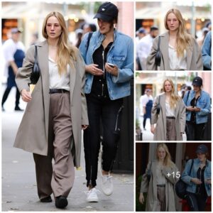 Jennifer Lawrence looks effortlessly chic with close friend Phoebe Waller-Bridge as the stars enjoy a relaxing lunch in New York