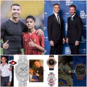 The 10-year-old Ronaldo family wore a diamond-encrusted watch that was 32 times more expensive than the Beckham family's.