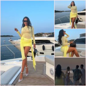 Elegance in Yellow: Georgina Rodriguez Stuns in Sheer, Posing Aboard a Yacht in Picturesque Italy