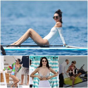 Cameras Accidentally Recorded A Series Of Moments When Kendall Jenner Exuded Charm In A Red Swimsuit, Casually Reading A Book During Her Leisurely Beach Vacation In Miami, Florida.