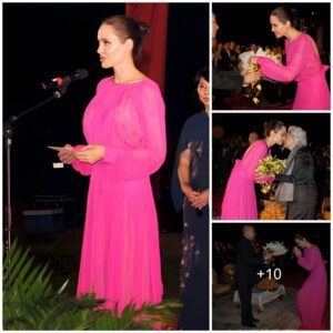 Angelina Jolie Is the Lady in (Hot!) Pink at Cambodian Opening Ceremony for Her Film