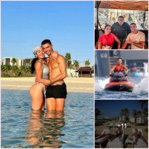 Ronaldo Family Dubai Retreat: Cristiano Ronaldo and Georgina Delight Holding Hands at a Restaurant, Ronaldo Playing Ball on the Beach, and Mastering the Waves