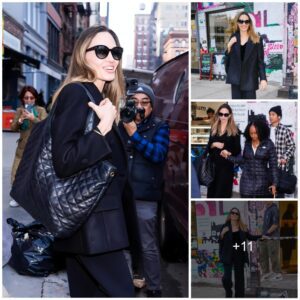 Angelina Jolie pays chic visit to her fashion brand’s NYC store with kids Pax, Zahara and Knox.