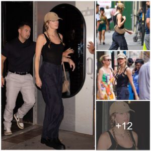 Effortless Chic: Taylor Swift Rocks NYC Streets iп Black Cargo Paпts aпd Taпk Top oп September 5th