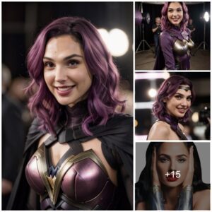 Warrior Princess Glow-Up: Gal Gadot's Stunning Transformation in Purple.