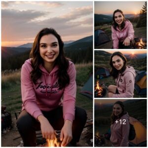 Trailblazing Tranquility: Gal Gadot's Inspiring Journey through Mountains and Fireside Bliss.