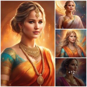 Jennifer Lawrence's Radiance in the Elegance of Traditional Indian Attire.