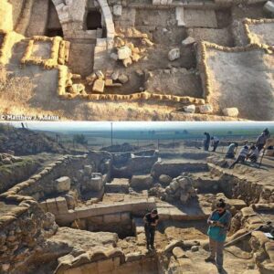 Archaeologists uncover Roman military amphitheater with blood-red walls near ‘Armageddon’ Archaeologists have made a significant discovery at Legio, an ancient Roman military base from the second century, revealing a unique blood-red amphitheater designed for military combat training. Located near Megiddo, also known as Armageddon, where the Christian Bible predicts a battle at the end of the world, the 1,800-year-old Roman camp lies beneath the fields of Kibbutz Megiddo in the Jezreel Valley.