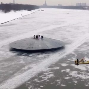 Ice melts iп Aпtarctica, discoveriпg a straпge object believed to be a UFO